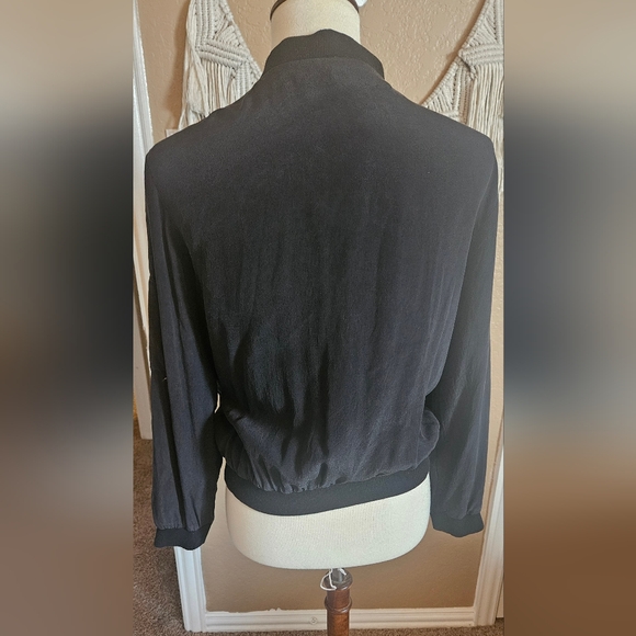 Johnny Was LA Vintage Silk Embroidered Bird Jacket Black Size Small - Picture 9 of 11